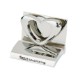 Chrome Metal Business Card Holder, Heart