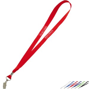 Polyester Lanyard w/ Bulldog Clip, 3/4" Wide - BT2051
