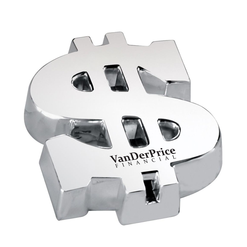 Product Photo 1 Silver Plated Dollar Sign Paperweight