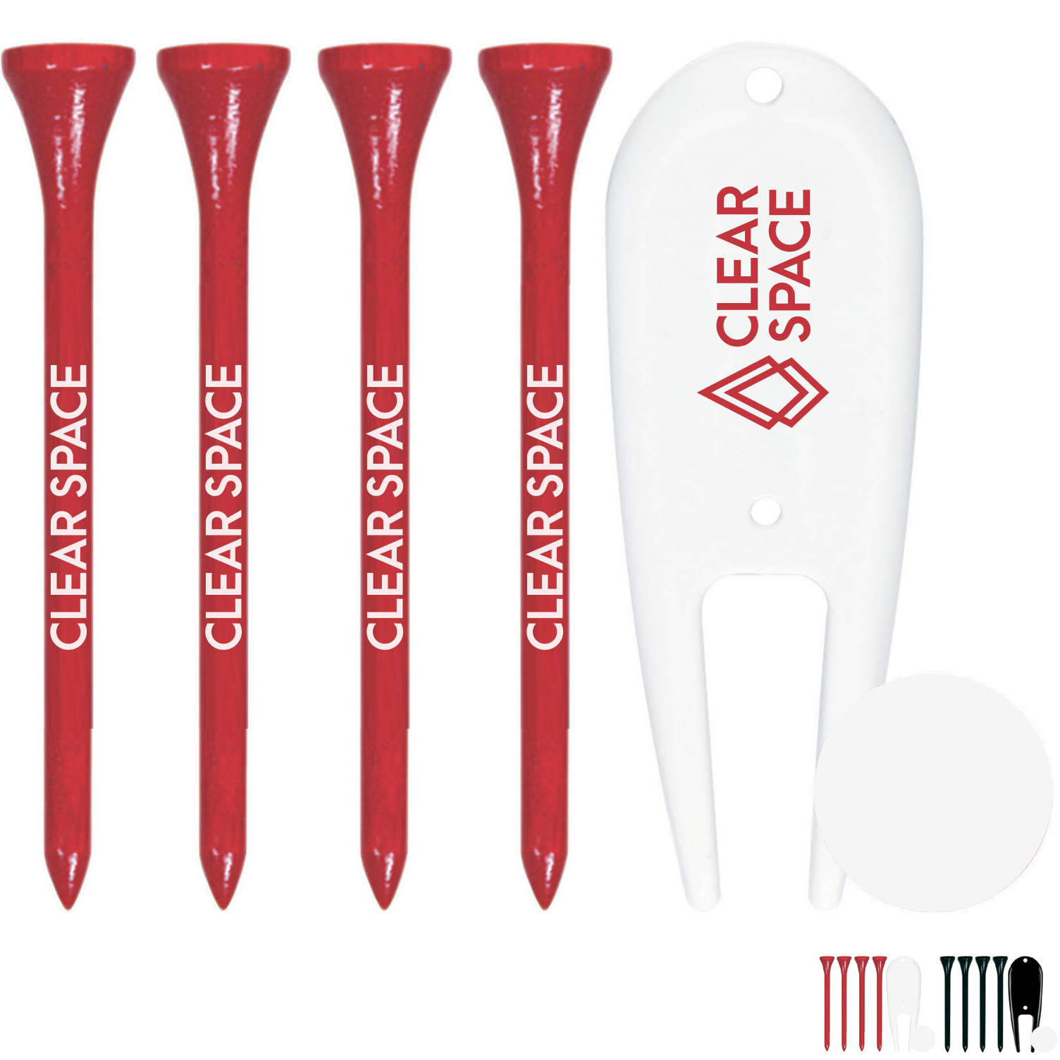 Product Photo 1 Tees, Ball Marker & Divot Tool Pack