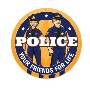 Police Your Friends For Life Sticker Roll, Stock - SMD330