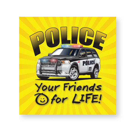 Product Photo 1 Police Your Friends For Life Sticker Roll, Stock