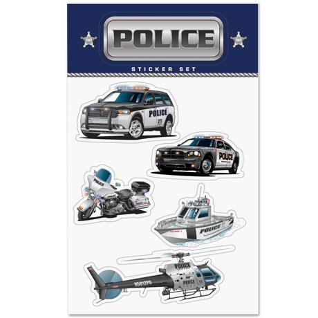 Product Photo 1 Police Vehicle Sticker Sheet, Stock