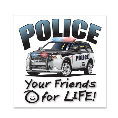 Product Photo 1 Police Your Friends for Life Temporary Tattoo, Stock
