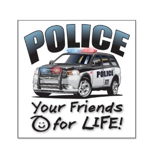 Police Your Friends for Life Temporary Tattoo, Stock - FS2045