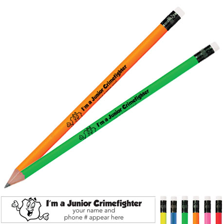 Product Photo 1 I'm a Junior Crimefighter Neon Pencil