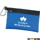 Two-Tone Polyester Zip Pouch with Carabiner