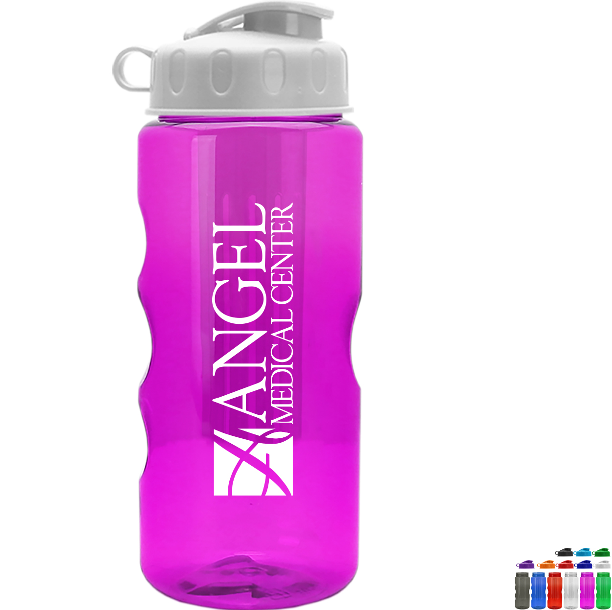Product Photo 1 Finger Grip Infuser Tritan™ Transparent Bottle, 22oz. - Flip Top Lid