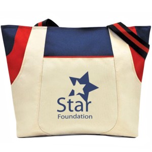 Limited Edition Navy/Red Double Pocket Trio Tote - Closeout, On Sale! - CT1654