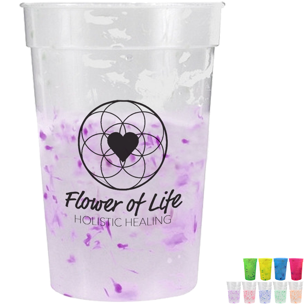 Product Photo 1 Confetti Mood Color Changing Stadium Cup,  17oz., BPA Free