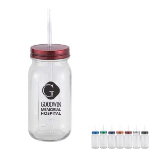 Glass Mason Jar w/Aluminum Lid, 20oz. - GN1702
