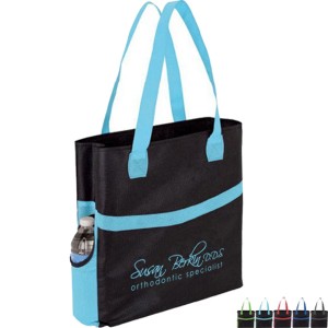 Swoop Color Accent Non-Woven Tote Bag - LG3002