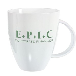 Lustre Ceramic Bistro Mug, 18oz.- White - XP1014