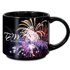 Metro Black Ceramic Mug, 14oz. - XP1017