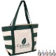 Striped Accent Cotton Canvas Zippered Boat Tote