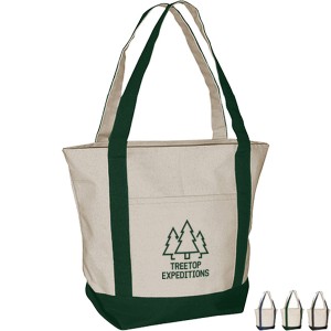 Zippered Canvas Boat Tote - VT1311