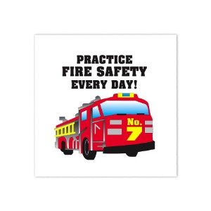 Fire Engine Practice Fire Safety Every Day Temporary Tattoo, Stock - FS2340