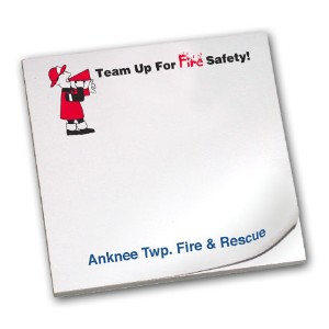 Team Up For Fire Safety, 25 Sheet Sticky Pad - SPA250