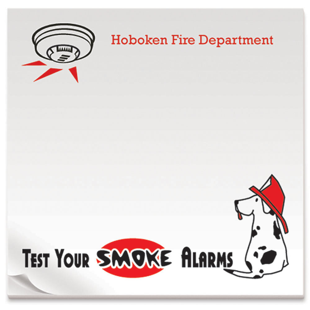 Product Photo 1 BIC® Adhesive 25 Sheet Notepad, Test Your Smoke Alarms, 3" x 3"