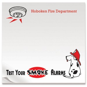 BIC® Adhesive 25 Sheet Notepad, Test Your Smoke Alarms, 3" x 3" - SPH250