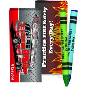 Four Pack Crayons, Practice Fire Safety Every Day, Stock - CRY150