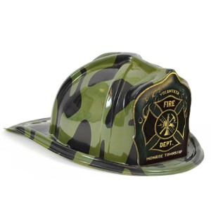Chief's Choice Kid's Firefighter Hat Green Camo, Custom Shield - FCH925