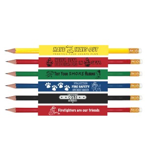 Assorted Fire Safety Message Pencils, Standard Colors Stock - PCL846