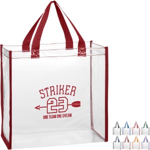 Clear Colored Trim PVC Tote - HT8143