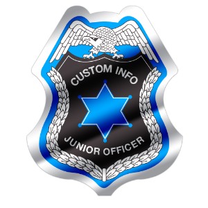 Junior Police Officer Foil Sticker Badge, Custom - JPB334