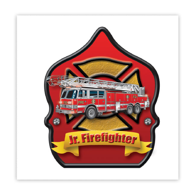Product Photo 1 Jr. Firefighter Fire Truck Temporary Tattoo, Stock