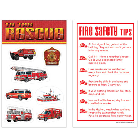 Product Photo 1 Fire Safety Vehicles Sticker Sheet, Stock