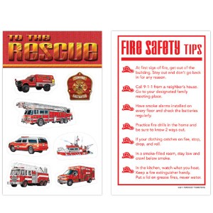 Fire Safety Vehicles Sticker Sheet, Stock - SMD825