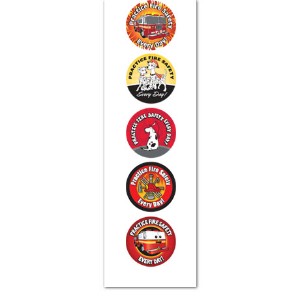 Practice Fire Safety Every Day Assorted Sticker Roll, Stock - SMD907