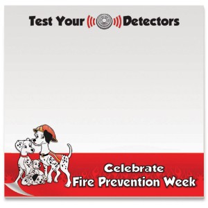 BIC® Adhesive 50 Sheet Notepad, Test Your Detectors, 3" x 3" - SPF411