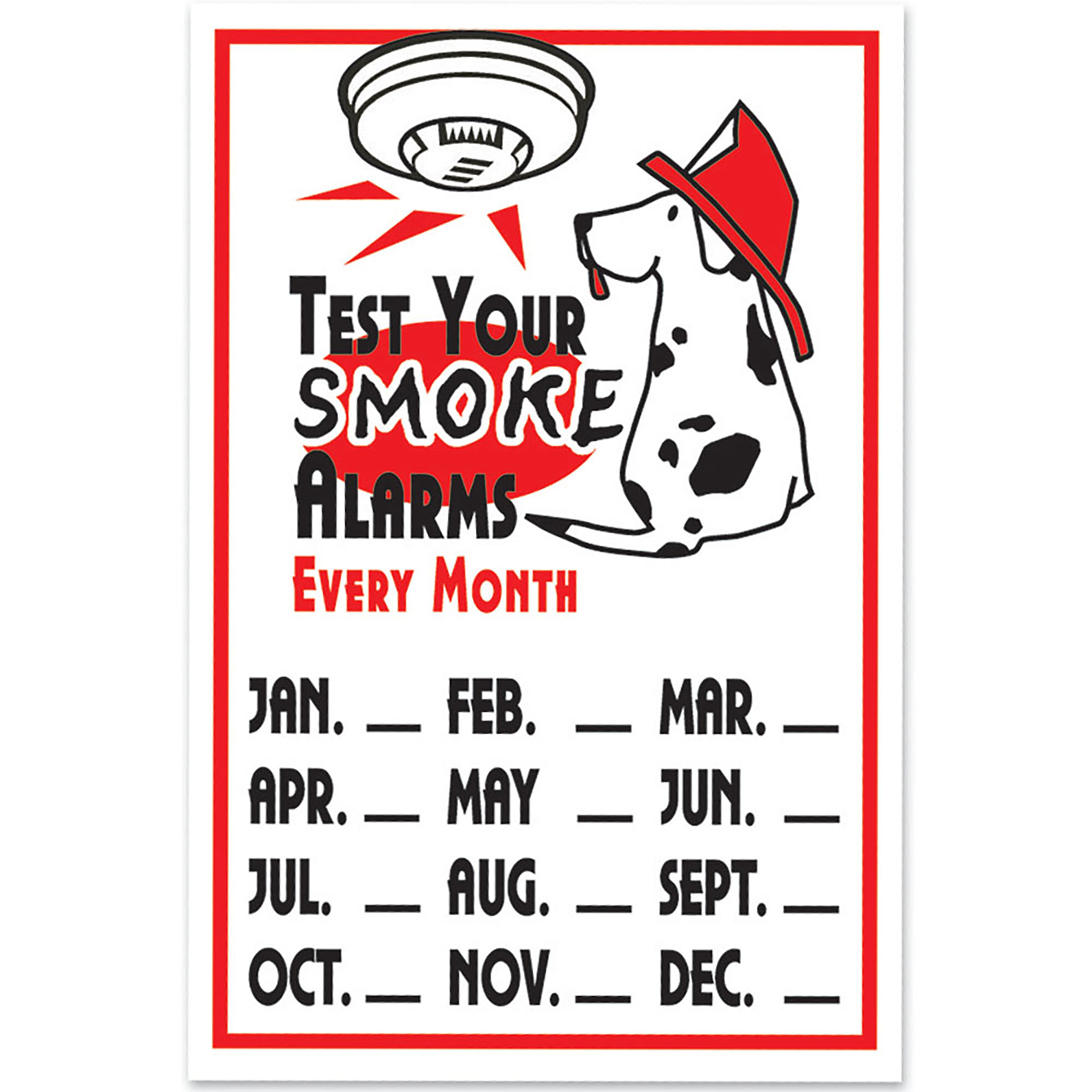 Product Photo 1 Test Your Smoke Alarms Reminder Window Clings, Stock