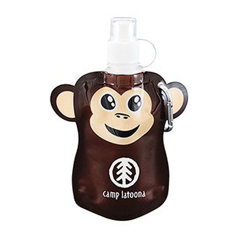 Product Photo 1 Paws N Claws Flat Water Bottle, 12oz. - Monkey