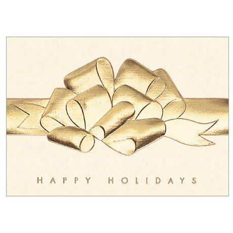 Product Photo 1 Happy Holidays Raised Foil Bow Holiday Greeting Card