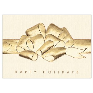 Happy Holidays Raised Foil Bow Holiday Greeting Card - WA1055
