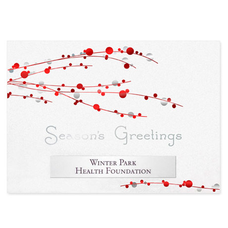Product Photo 1 Season's Greetings Red Berry Branches Holiday Greeting Card