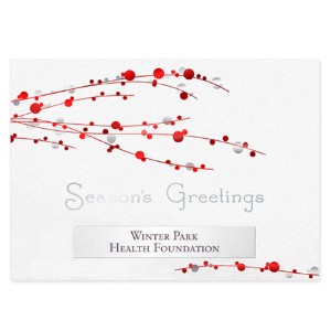 Season's Greetings Red Berry Branches Holiday Greeting Card - WA1040