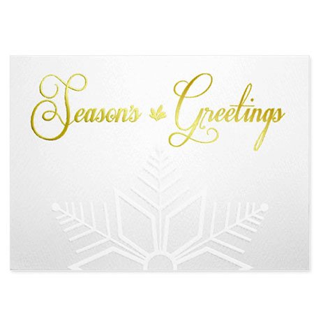 Product Photo 1 Season's Greetings Gold Embossed Snowflake Holiday Greeting Card