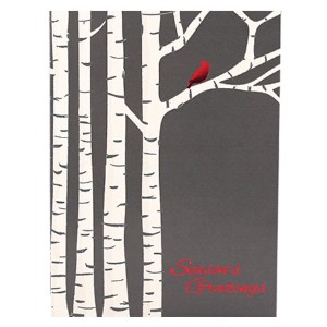 Seasons's Greetings Cardinal in the Birch Holiday Greeting Card - WA1105
