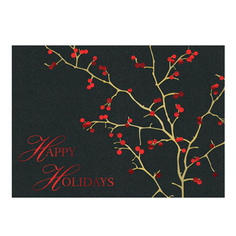 Product Photo 1 Happy Holidays Red Berries Holiday Greeting Card