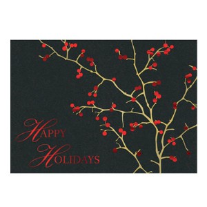 Happy Holidays Red Berries Holiday Greeting Card - WA1110