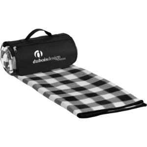 Roll-Up Picnic Blanket - Black/White Check, 59" x 53" - BD2013
