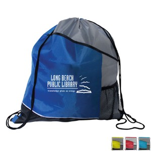 Varsity 210D Polyester Drawstring Backpack - AK1809
