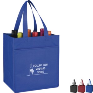 Non-Woven 6 Bottle Wine Tote - HT3862