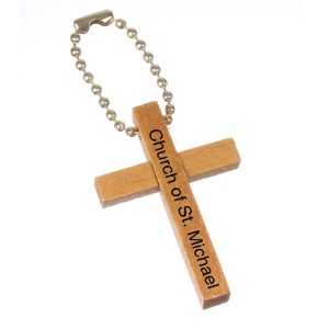 Wooden Cross Keychain - LE1175