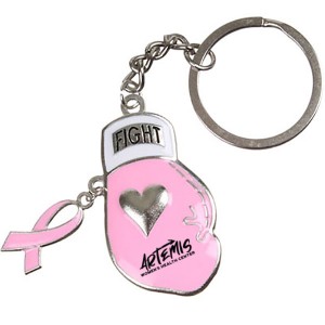 Pink Ribbon Boxing Glove Keychain - LE1205