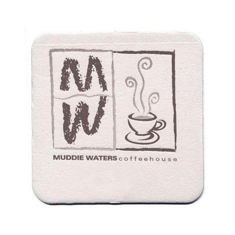 Product Photo 1 White Square Pulpboard Coaster, 80 pt.